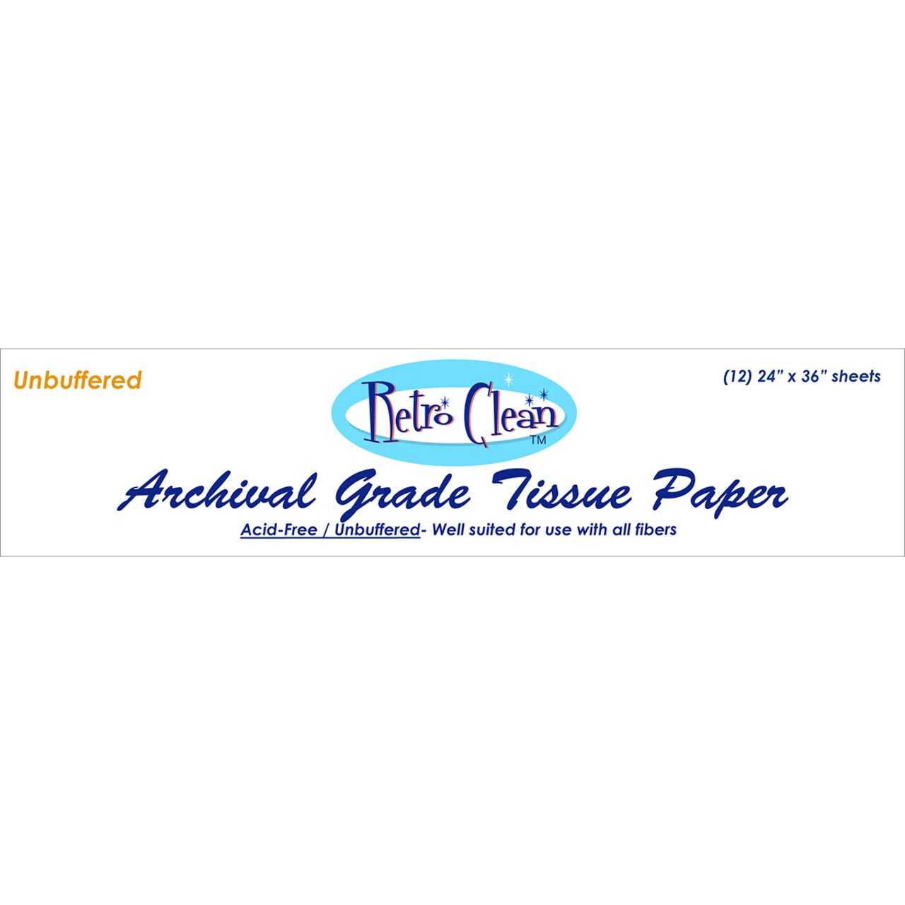 Retro Clean Archival Grade Tissue Paper - Unbuffered-24"X36" 12/Pkg